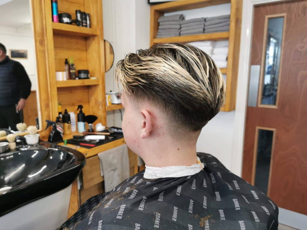 Blonde textured crop with a skin fade