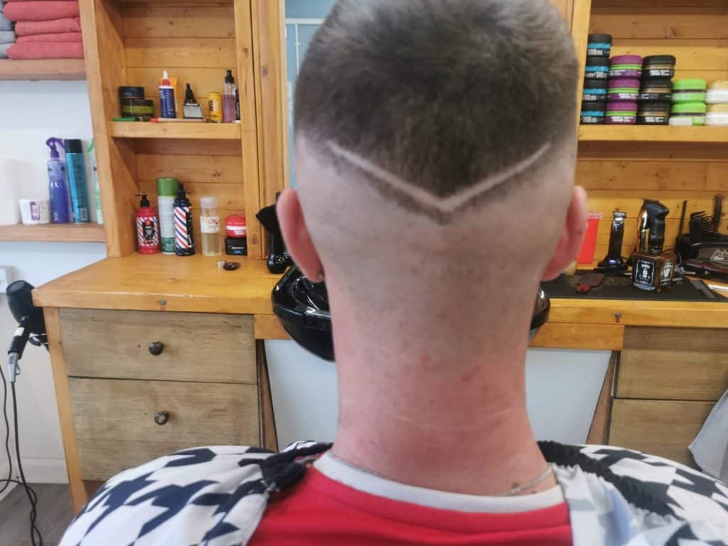 Hard part and design cut into a skin fade