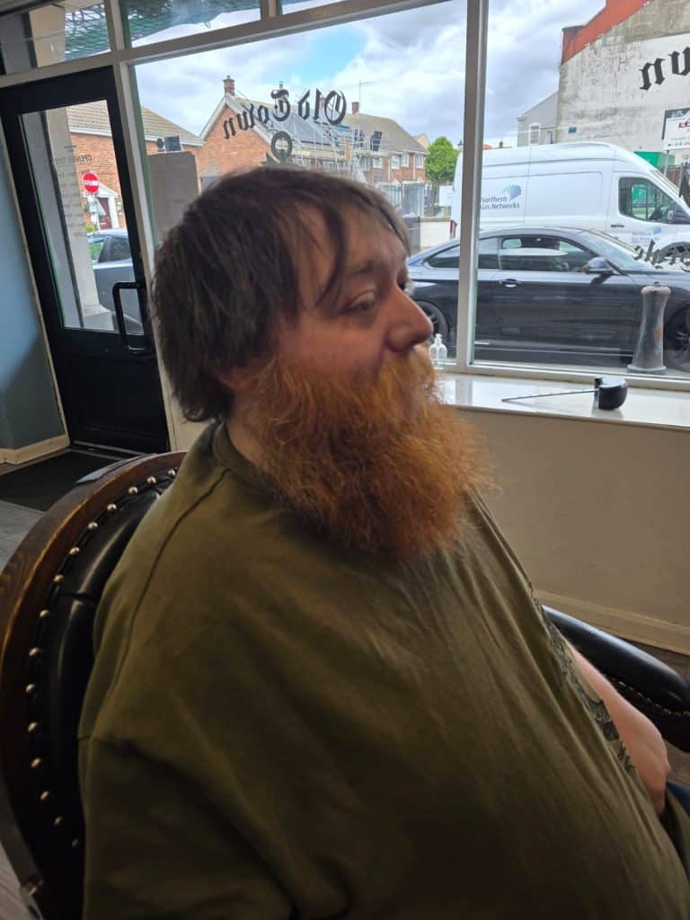Beard shaping and haircut at Old Town Barbers